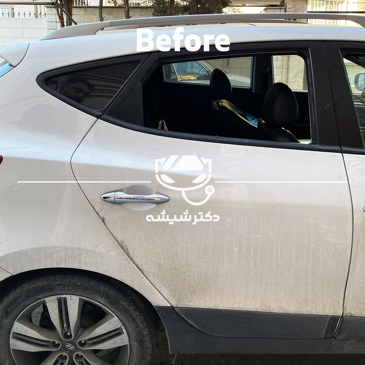 شیشه درب عقب هیوندای توسان